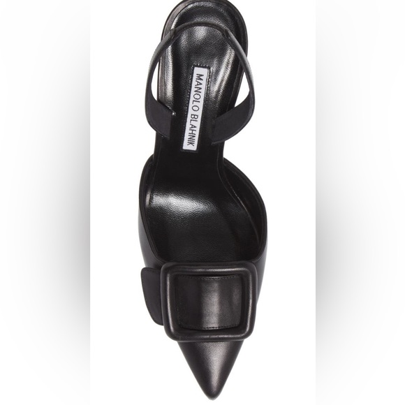 NEW Manolo Blahnik Maysli Buckle Slingback Pointed Toe Pump - Picture 3 of 10